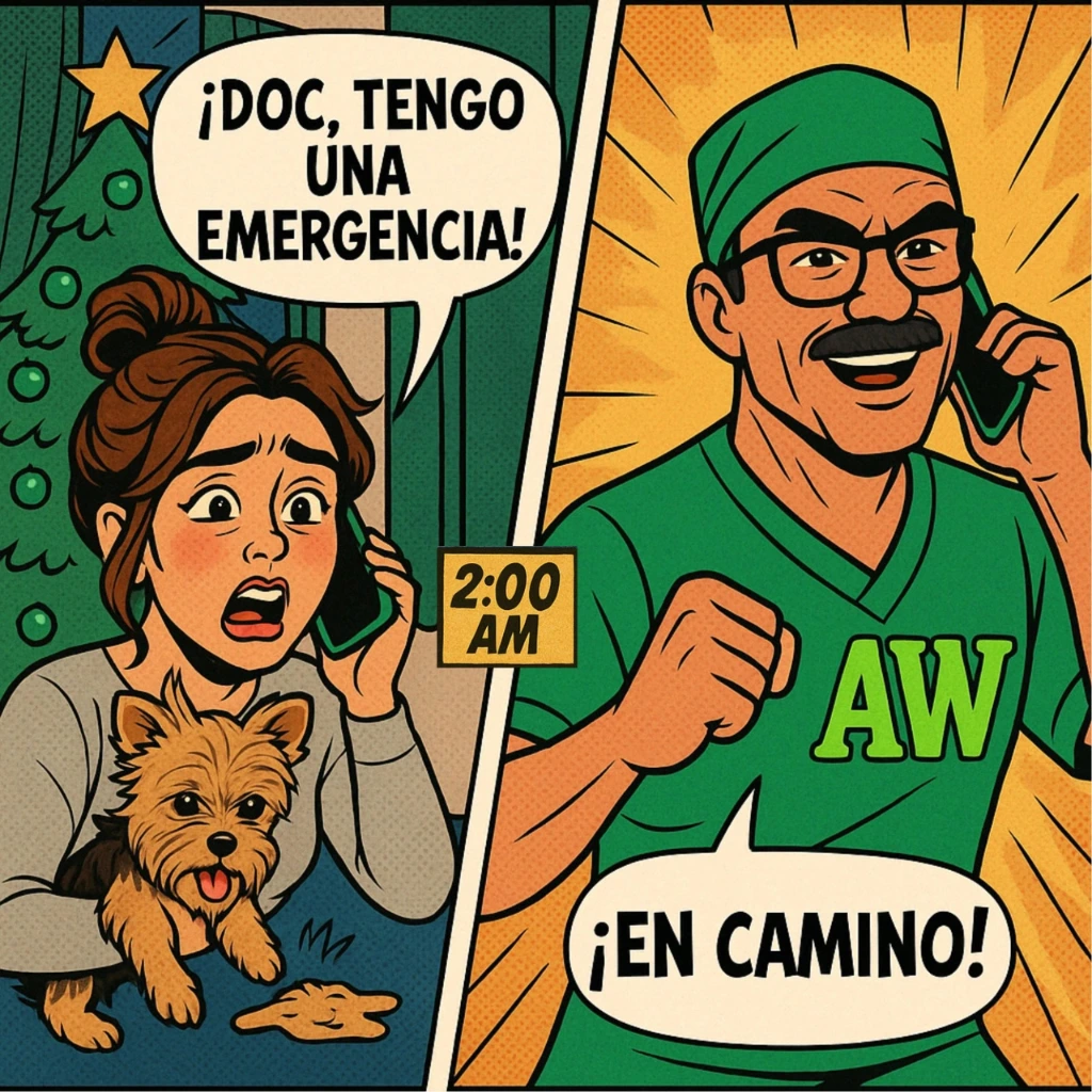 Orientación veterinaria para urgencias disponible 24/7